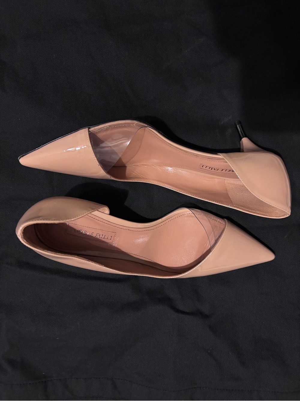 Nude Patent Pointed-Toe Stiletto Heels